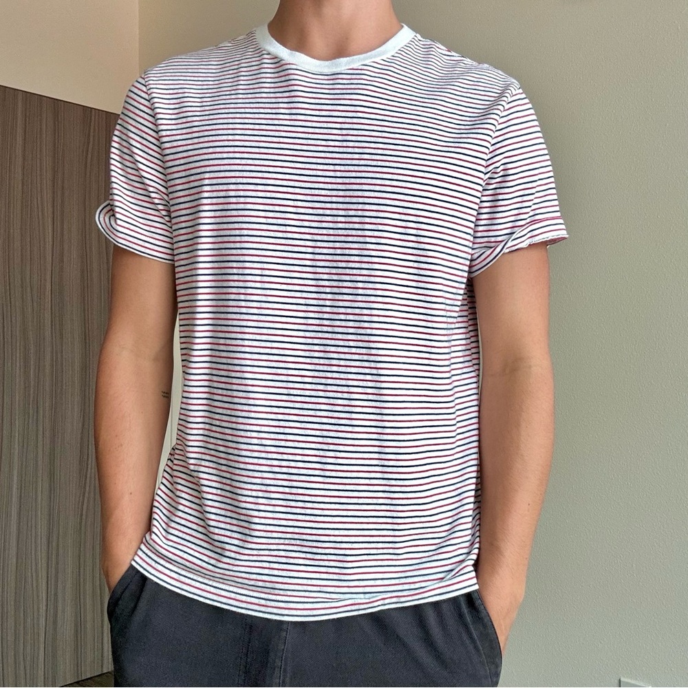 J. Crew Red and White Striped Tee